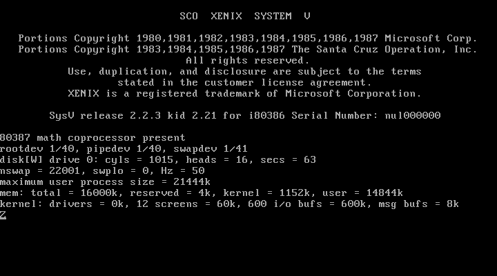 Xenix 2.2.3c Restoration: No Tools, No Problem (Part 2)