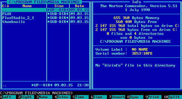 Norton Commander for DOS