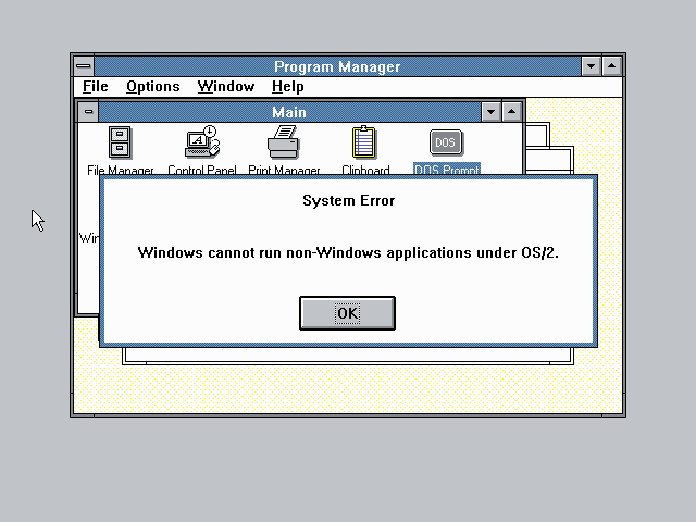 Error Running DOS Applications