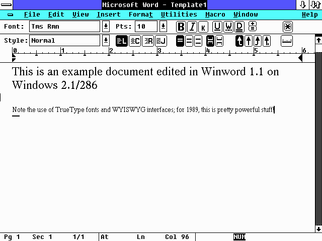 Winword on Windows 2.1/286