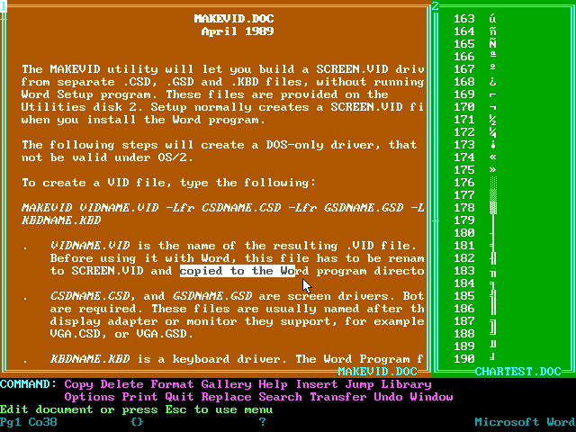 Word 5.0 for DOS